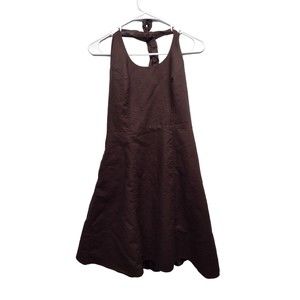 Merona Womens Brown Halter DRESS SZ 10 Knee Length Lined w Pockets